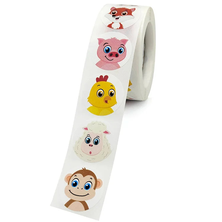Wholesale Cartoon Animal Stickers for Children Cute Reward Stickers Labels Encouraging Articles for Kindergarten Teachers