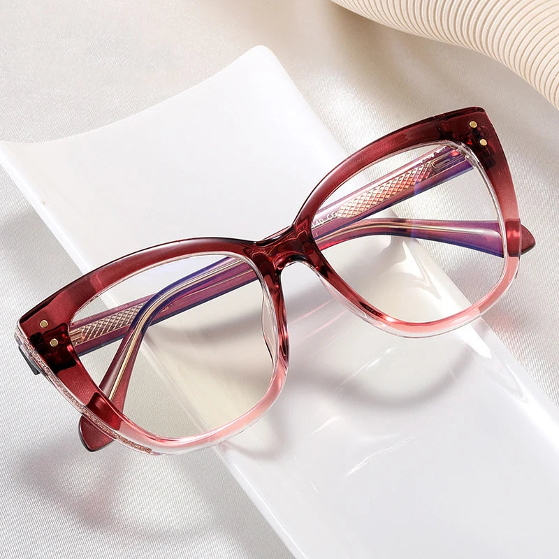 Fashion Optics Glasses Frame Women Flat Glasses Match Degrees Glasses Anti Blue Light Thick Edge Eyeglasses Frame High Quality