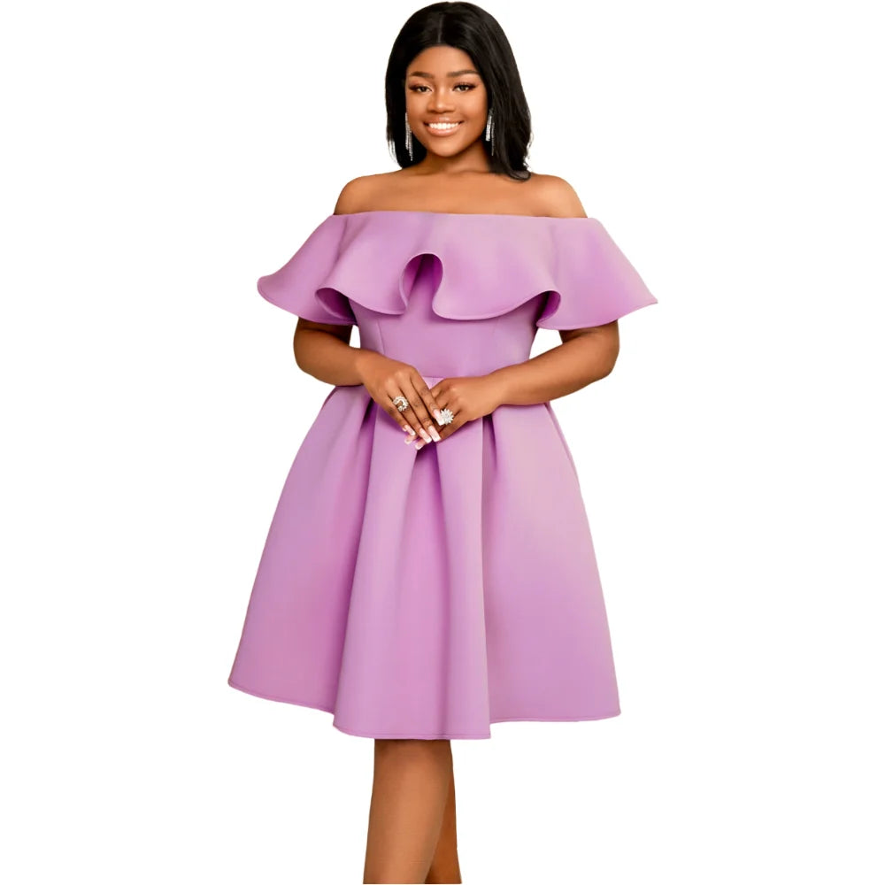 Birthday Lavender Cute a Line Cap Sleeves Off Shoulder Women Prom Dresses