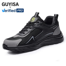 GUYISA Anti-static Safety Shoes Lightweight Solid Double Density Polyurethane PU Safety Shoes