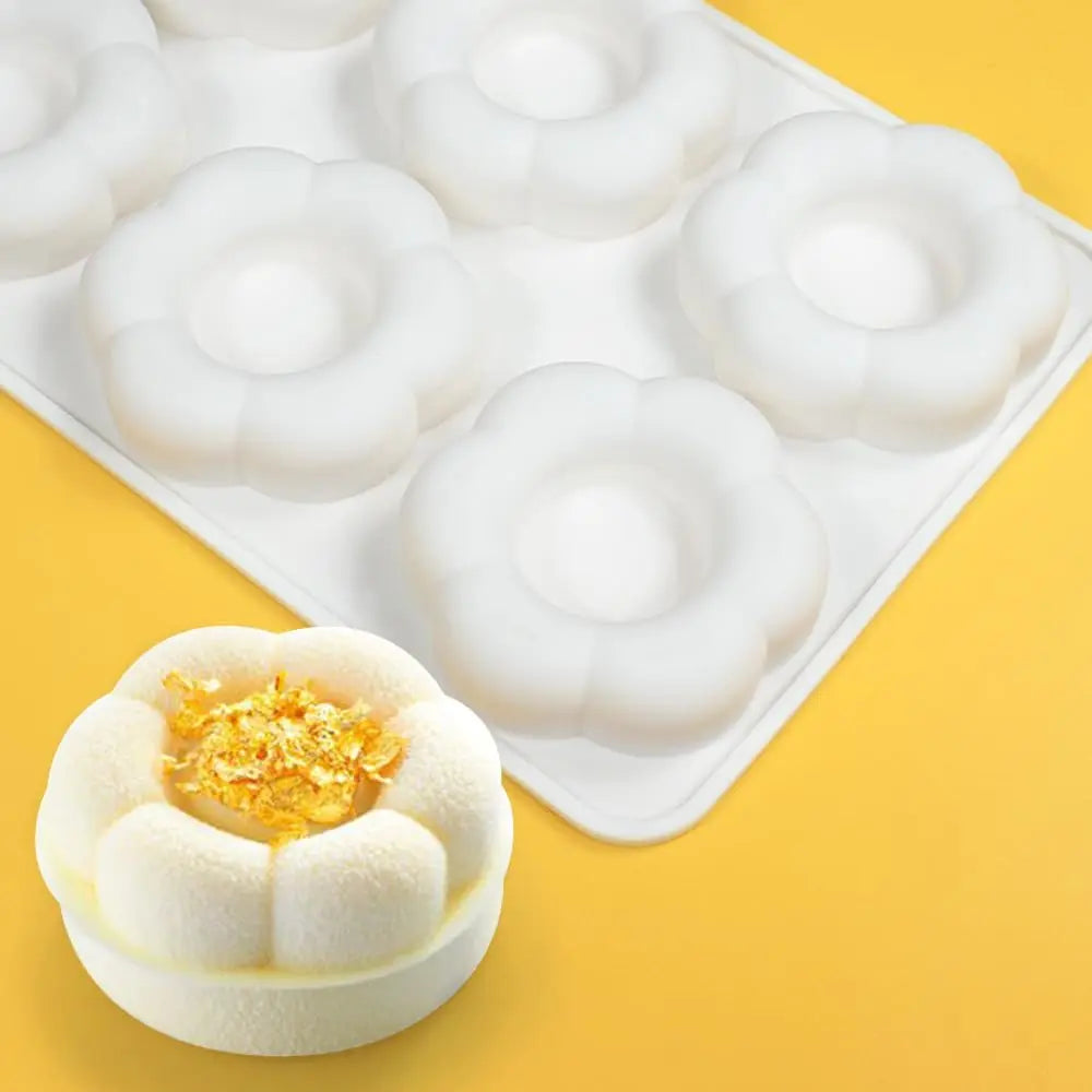 NEW 6 Hole Hollow Petal Mousse Cake Silicone Mould Flower Chocolate Doughnut Candy Biscuit Mold Ice Tray Kitchen Baking Tool