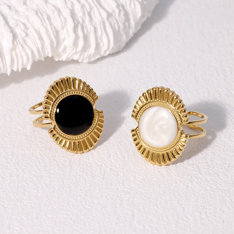 Beimai Luxury High-End Retro Geometric 18K Gold-Plated Women's Ring Classic Style OEM High-Aesthetic Ring Light