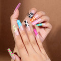 Temooi 24Pcs Wholesale Press-On Nails Soft ABS Square Full Cover Long with Glue Cute Design Custom Logo Available OEM/ODM