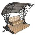 Wrought Iron Porch Swing Chair Durable Outdoor Artistic Scrollwork Design Contemporary Style for School Park Hotel Made Vietnam