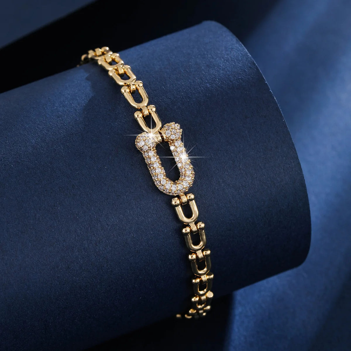 Resoul elegant gold plated zircon bracelet premium jewelry for women fashion chain link bracelets daily wear MegaBDM