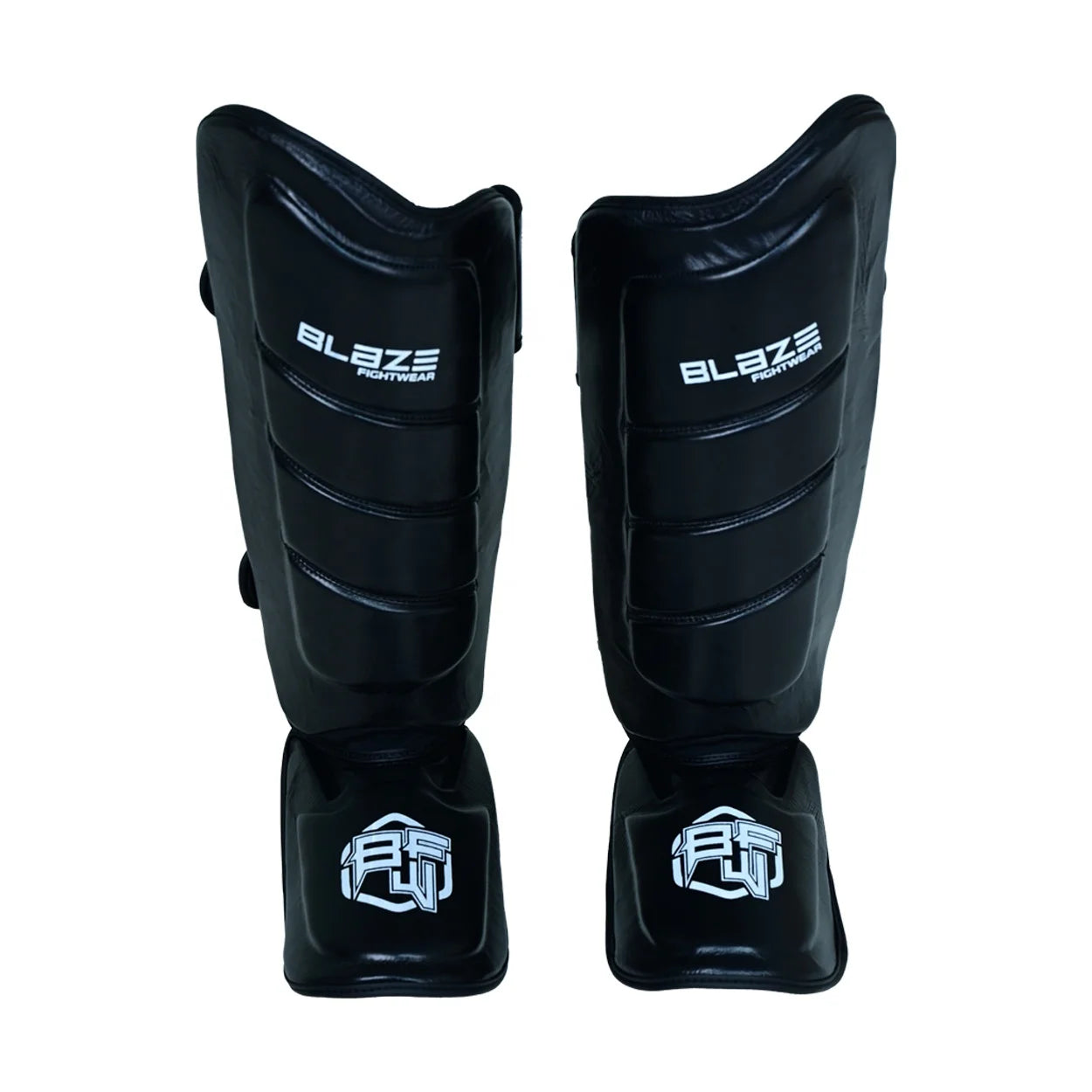 Leather Shin Guard for Boxing BJJ MMA Muay Thai Training Protective Step-in Pad for Shin Leg Blaze Fight Warm-up Exercise BLAZE
