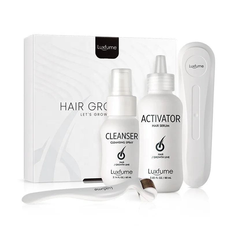 Luxfume 8 Weeks Fast Effective Hair Growth Serum Strengthen Hair Growth Kit Biotin Hair Growth Serum With Roller