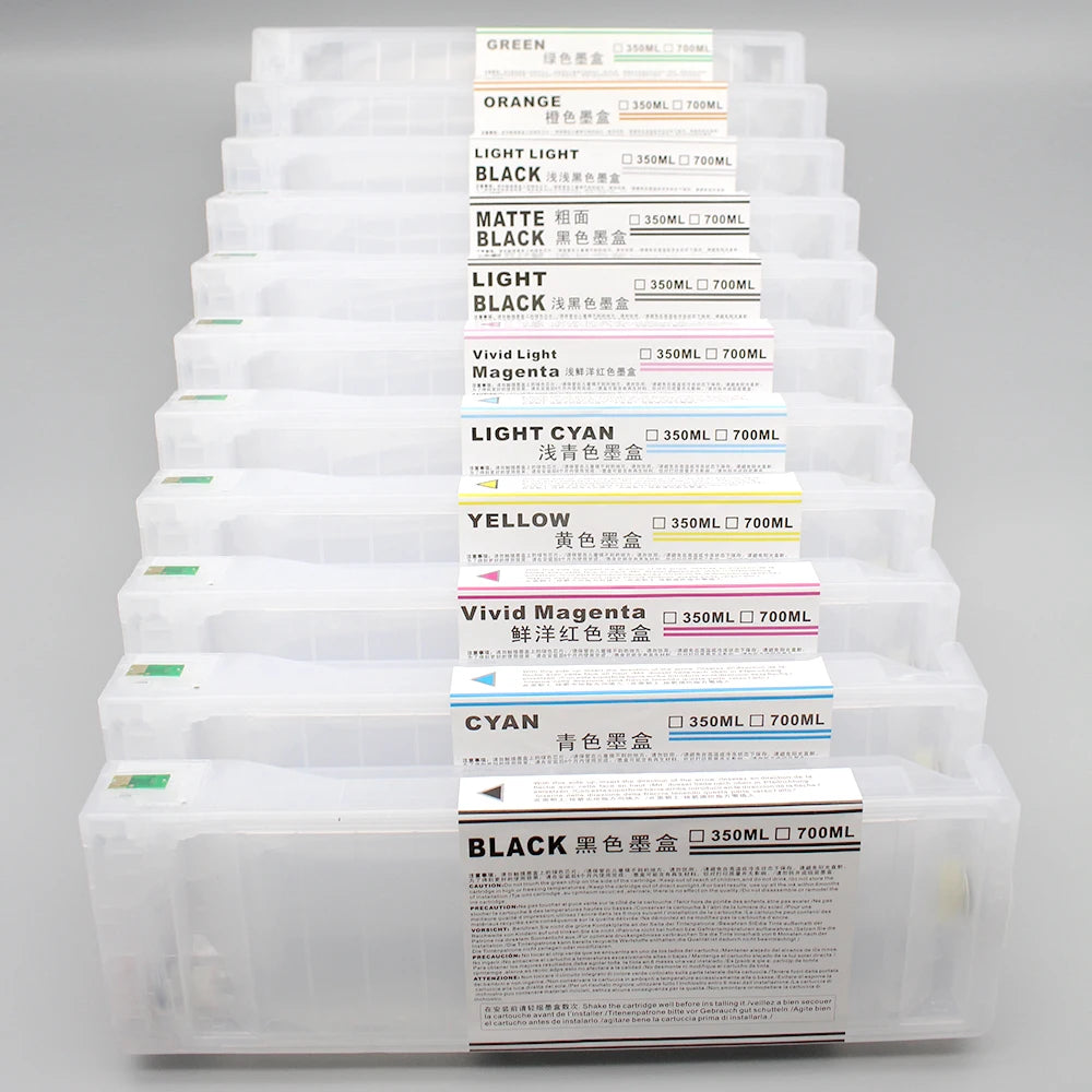 European T8041-T8049 T804A T804B 700ml Refillable Ink Cartridges with Chips  for Epson Surecolor P6000 P7000 P8000 P9000