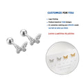 LE139 925 Sterling Silver Girls Jewelry Sweet Elegant Butterfly Spiral Bead Earrings for Women Banquet Wedding Delicate Jewelry