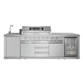 Customized Luxury Outdoor Kitchen Island with 8 Burner and Stainless Steel Cabinets for BBQ Grills