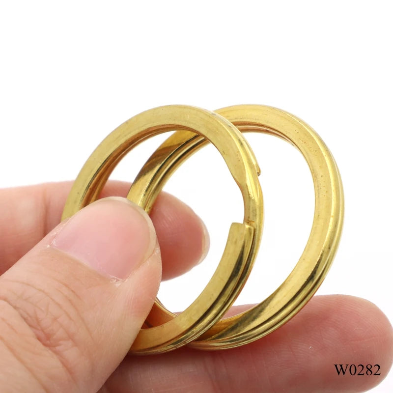 Professional Key Ring Supplier Round 35mm Solid Brass Flat Key Split O Ring Accessories