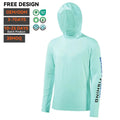 OEM Wholesale Pullover Fishing Hoodie With Face Mask Long Sleeve Quick Dry Breathable UPF50 Custom Men Fishing Wear