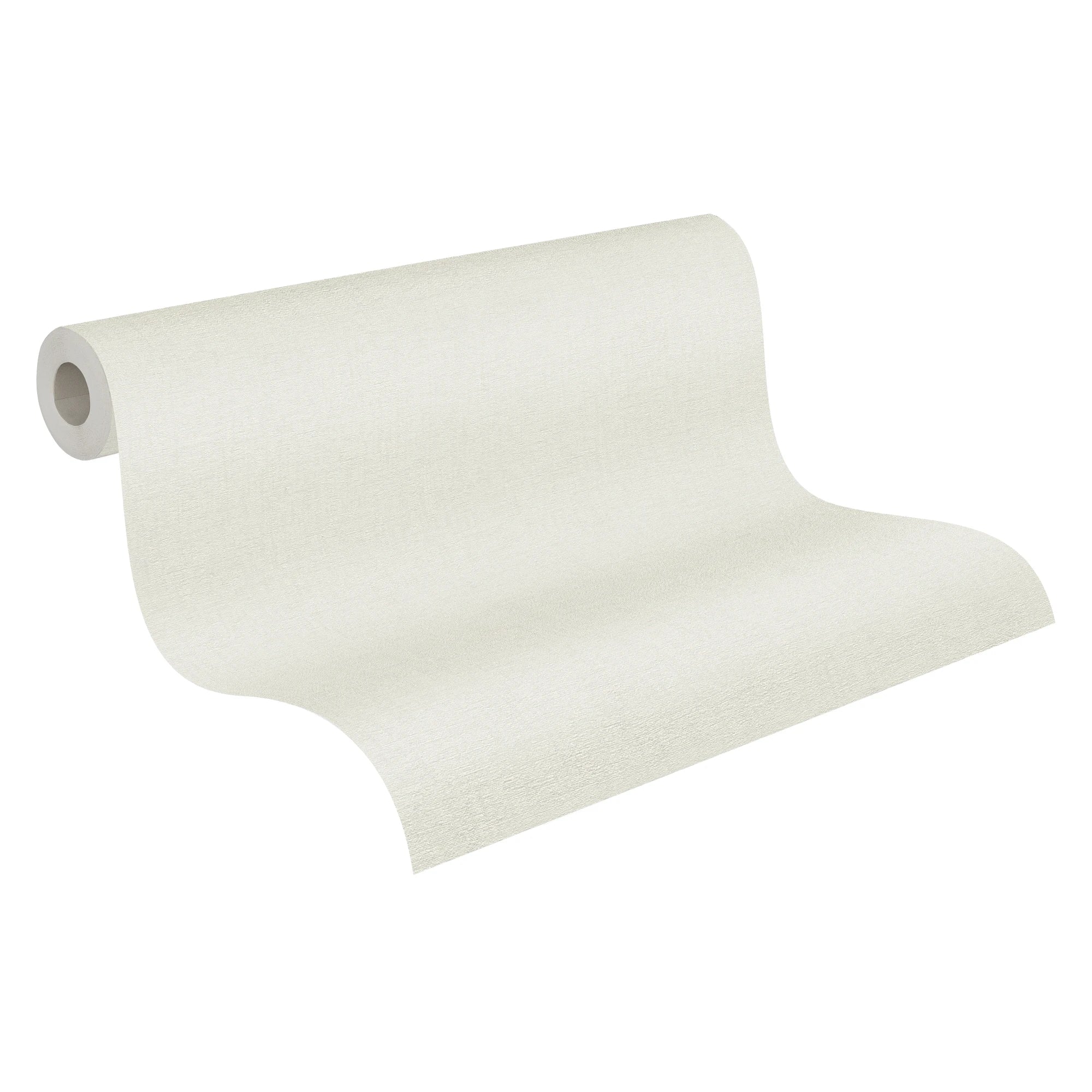 Made in Germany - Wallpaper rolls Solid Plain Colour White Cream - Non Woven Vinyl - Wallpaper Plaster Look - 1005 x 053 m