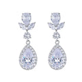 MOQ 2pcs Only Wholesale Womens Jewelry Large Stone Cz Wedding Earrings Luxury for Brides