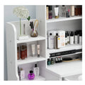 Modern European & USA Vanity Cosmetic Table with LED Features Adjustable Shelves Dressing Table Mirror One Drawer Makeup Desk