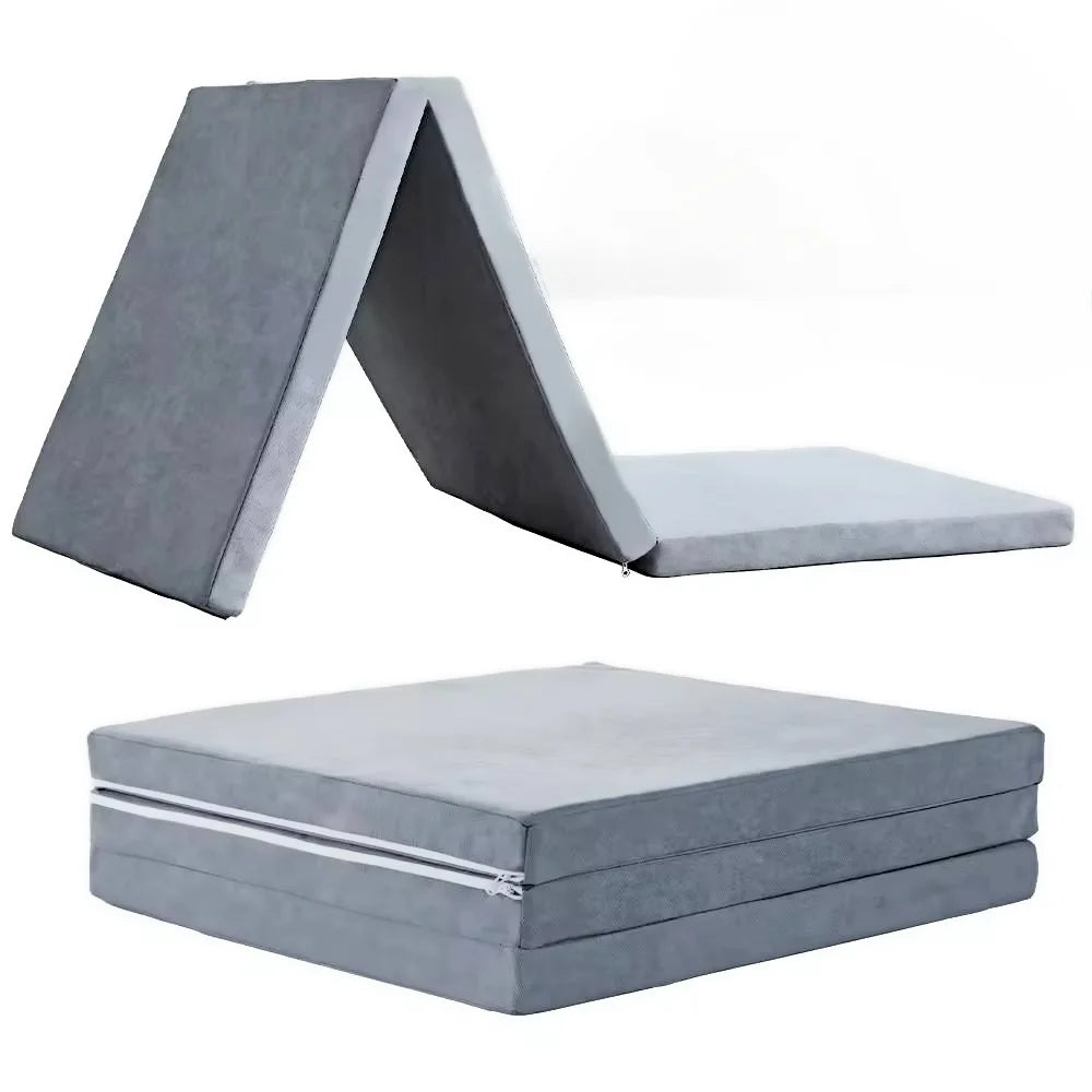 3-in-1 Portable Tri Fold Exercise Mat - Fitness/Sit-up Foam Mattress with Washable Non-Slip Base Foldable for Storage & Travel