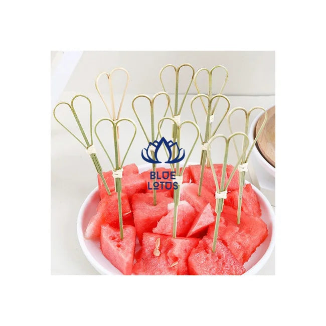 Heart Bamboo Skewer Toothpick Stick for Cake Sandwich Party Use Food Decoration Supplies Eco Friendly Disposable