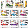 32 PCS Make a Supercar Waterproof DIY Sticker Sheets for Kids Party Favor Supplies Craft Toys Decorative Removable Decals
