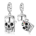 Skull Lighter Shape Can Be Opened Pendant Real 925 Sterling Silver Skeleton Bead Fit Original Snake Charm Bracelet Women Jewelry