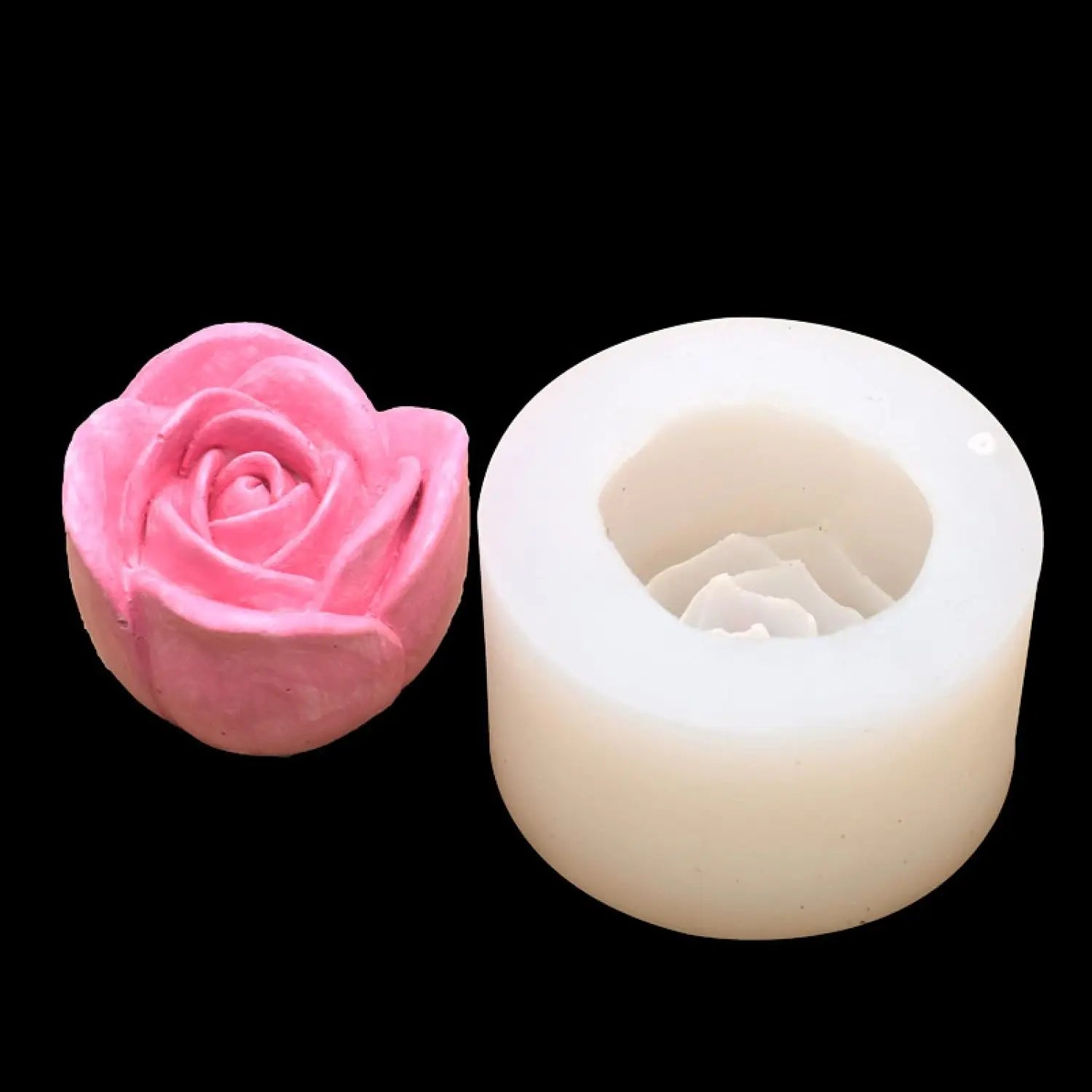 Rose Flowers Shape Fleshy Silicone Flip Sugar Mold for Candle Making Candle Home Decoration Candle Ice Lattice DIY Handmade Soap