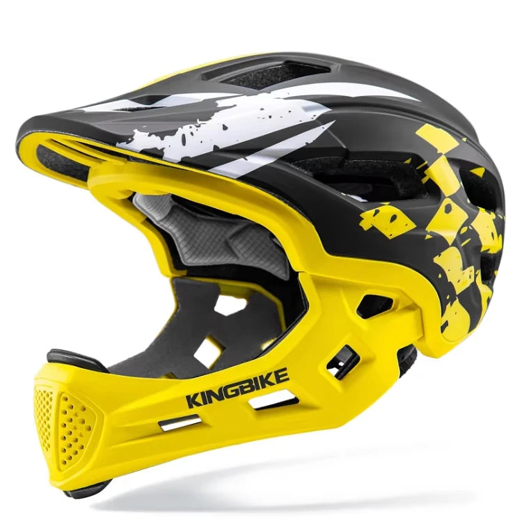 KINGBIKE Lightweight PC Shell Kids Full Face Dirt Bike Helmet Adjustable Ventilation EPS Foam Impact Resistant MTB BMX Cycling