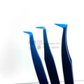 Durable L-Shape Angle Slim Boot Stainless Steel Eyelash Extension Tweezers Hand Tested Light Weight Mega Volume Beauty Tool