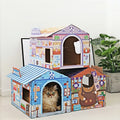 New Eco-freindly Easy to Assemble Cardboard Cat House with Scratcher Cat Indoor Bed MegaBDM