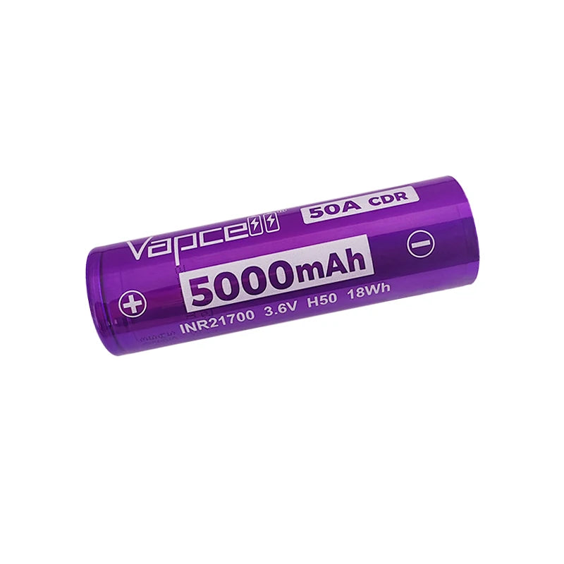 Vapcell H50 INR21700 5000mah 50A High Power lion Rechargeable Battery Cell Similar to 50PL RS50 for Consumer Electronics MegaBDM