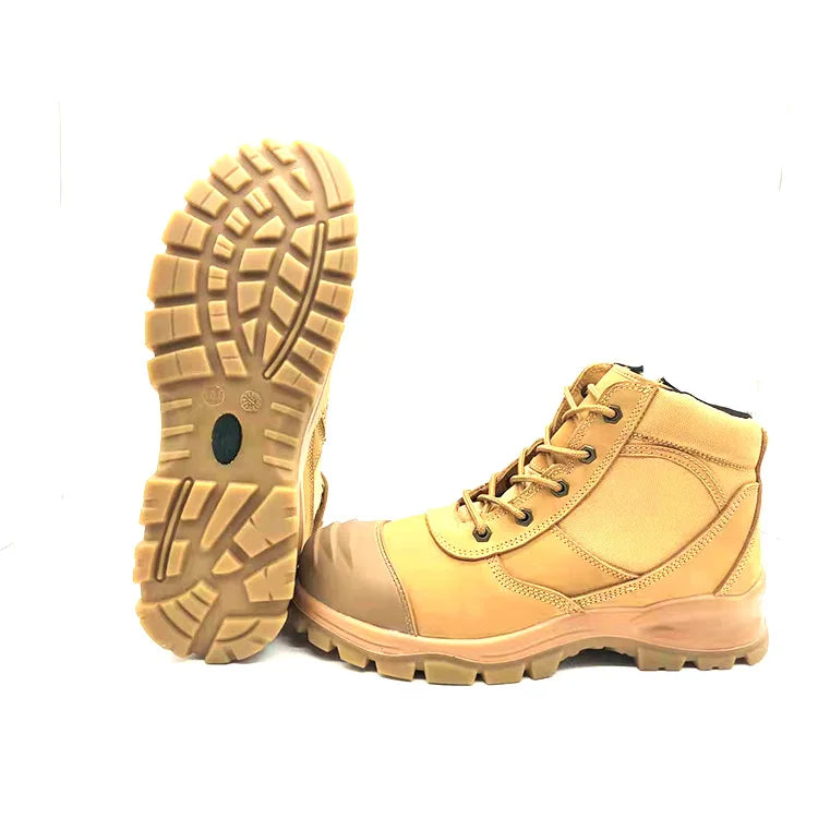 Wejump Steel Toe Man Leather Work Safety Shoes Construction Boots Rubber Safety Shoes Half-Boot Safety Shoes Steel Toe