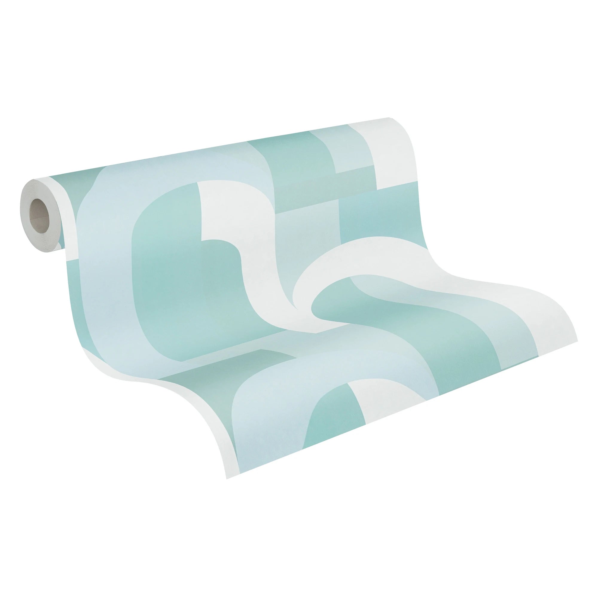 Made in Germany - Luxury Wallpaper rolls Art Deco Turquoise White Non Woven Contract Wallpaper Retro - 1005 x 053 m