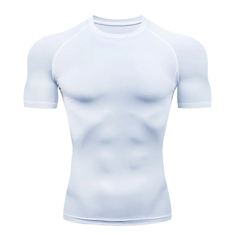 Bangladesh China Factory Price Custom Logo Embroidery gym training compression quick-drying running high-neck fitness T-shirt