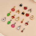 Stainless Steel Jewelry Custom Heart Strawberry Charms Gold Plated Bear Alien Face Enamel Pendants Diy Necklace Bracelet