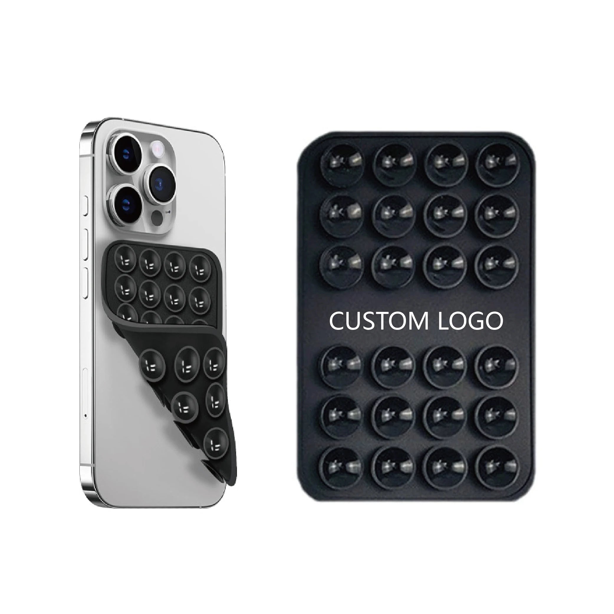 Custom Logo Silicone Suction Cup Phone Case Mount Double Sided Silicon Sticky Phone Grip with Higher Suction for Cell Phone
