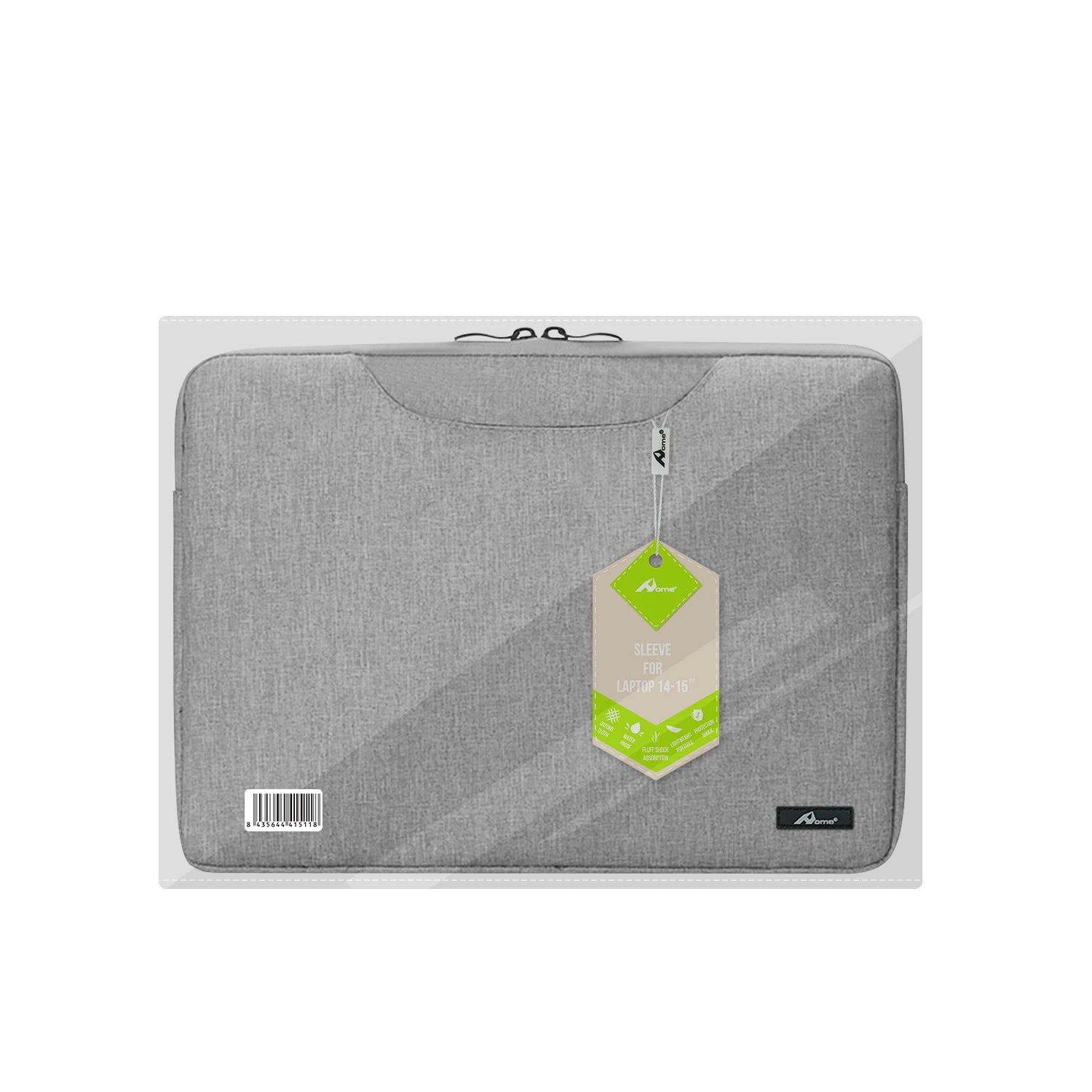 Large 14-15" Grey Laptop Briefcase Modern Business Style Durable Oxford Nylon PC Portable Zipper Crossbody Case Work Model