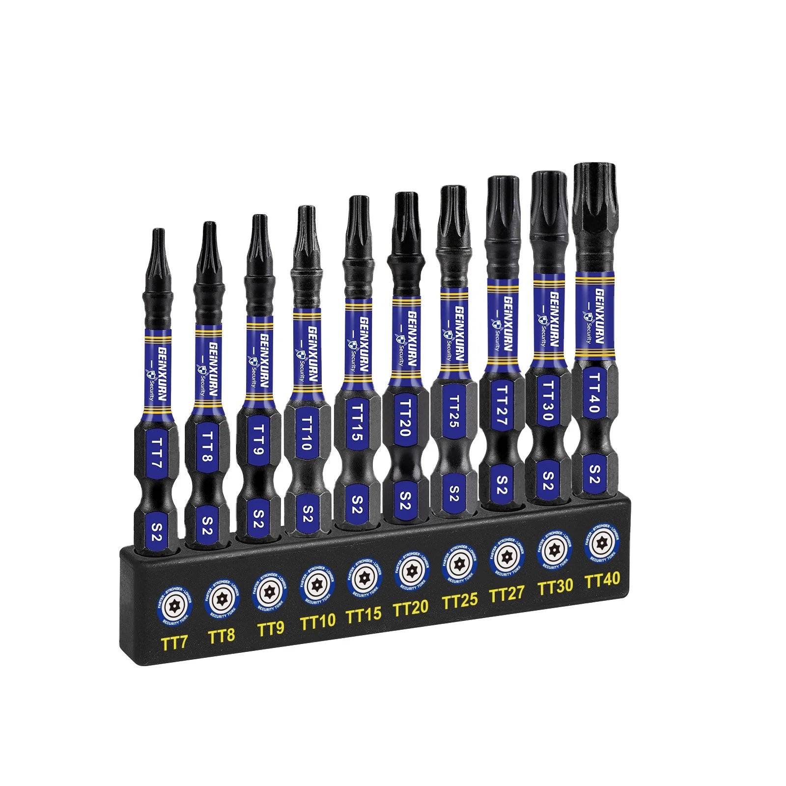 Industrial 50mm Length Tamper-Proof Torx Head Screwdriver Bit Set 1/4 Inch Hex Shank Magnetic Security From TT7-TT40