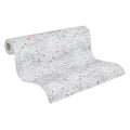 Made Germany Luxury Non Woven Floral Wallpaper Rolls-Wash-Resistant Light Resistant Grey Pink White for Living Room