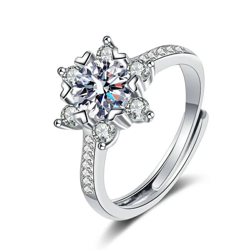 XJZ093 New 925 Sterling Silver Ring Sparkle Diamond High Quality for Women Rings Wedding Fine Jewelry Accessories Party Gift