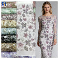 YX1294-2 New 2026 Fashion German Women's Lace Fabric Dyed Florals Embroidered Flash Sequin Lace Fabric for Girl Dance Skirt MegaBDM