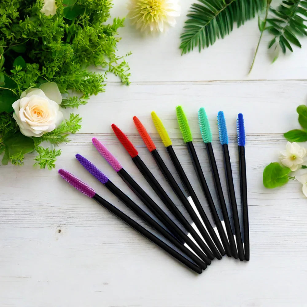 Disposable Spoolie Eyelash Brush Eyelash Extension Cleaning Brush Silicone Mascara Brushes