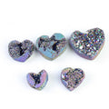 2-4cm Natural Rainbow Plated Crystal Quartz Geode Hand-Cut Heart-Shaped Cluster for Home Decoration and Healing Crystals