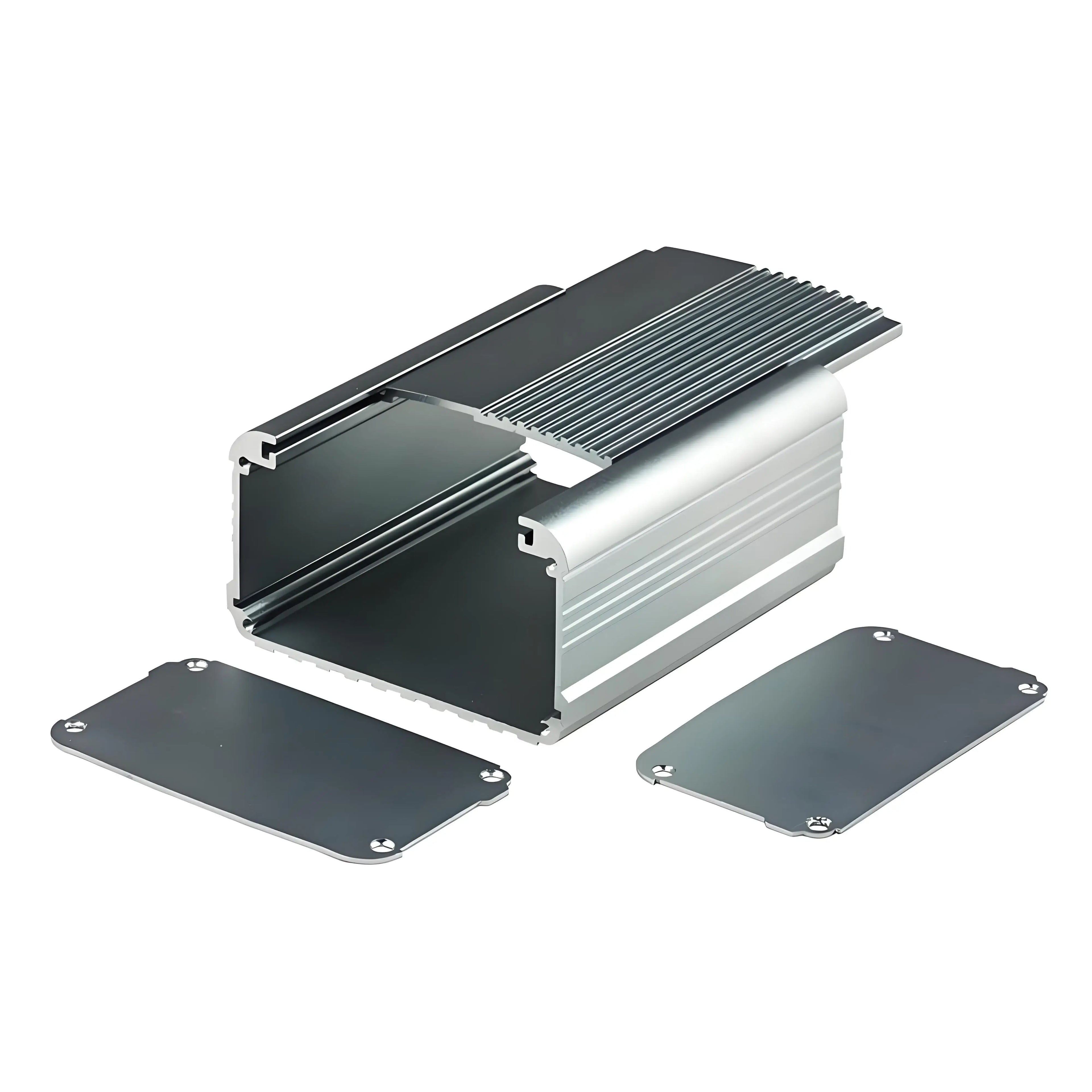 Precision Extrueded Cnc Machining Drill Holes Laser logo Anodized Power Supplies Aluminum Heatsink Enclosure for IoT Devices