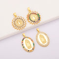 QIKU Wholesale Gold Plated Virgin Mary Pendants Religious Jewelry Charms for Necklace Making Bulk Supply