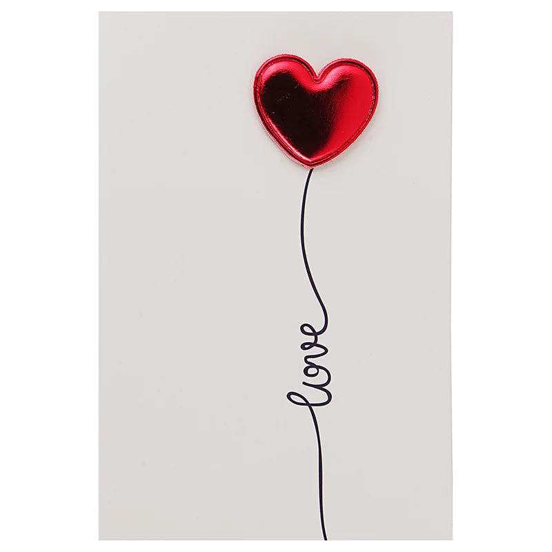 Heart-Shaped Leather 3D Pop-up 'I Love You' Card DIY Paper Greeting Card for Valentine's Day and Teacher's Day