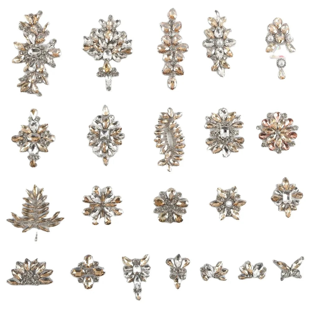 2023 New Design Hot  Melt Glue Back Fabric Ironing  on Beaded Decal Diy Clothing OrnamentAccessories