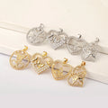 Gold Plated Metal Heart Charm with Zircon Personalised DIY Jewelry Pendant with Butterfly Charm for Jewelry Making Materials