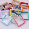 MU Cheap Price Transparent PE Film Storage Box PE Plastic Suspension Packing Box Necklace Jewelry Display Box