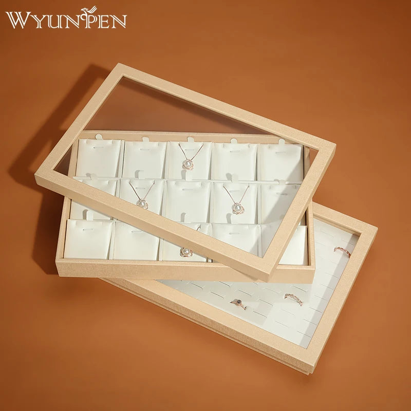 WYP Wholesale Custom Earring Ring Necklace Jewelry Box Organizer Jewelry Storage Pu Jewelry Boxes Packaging case with Lid