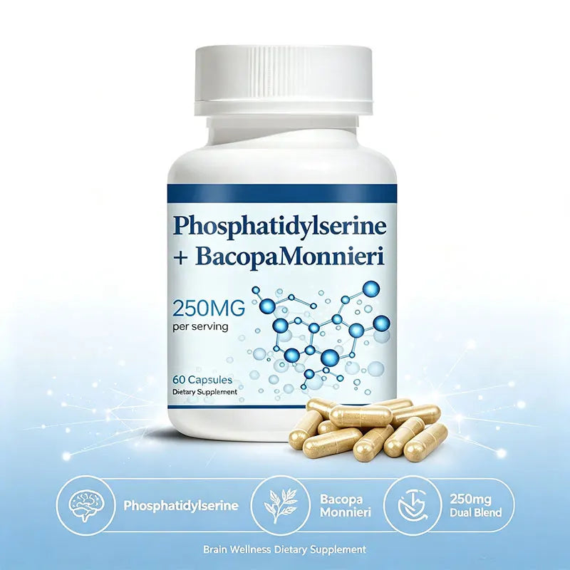 OEM ODM Phosphatidylserine 250MG Bacopa Monnieri Capsules for Cognitive Health Focus Support Brain Wellness GMP Factory MegaBDM