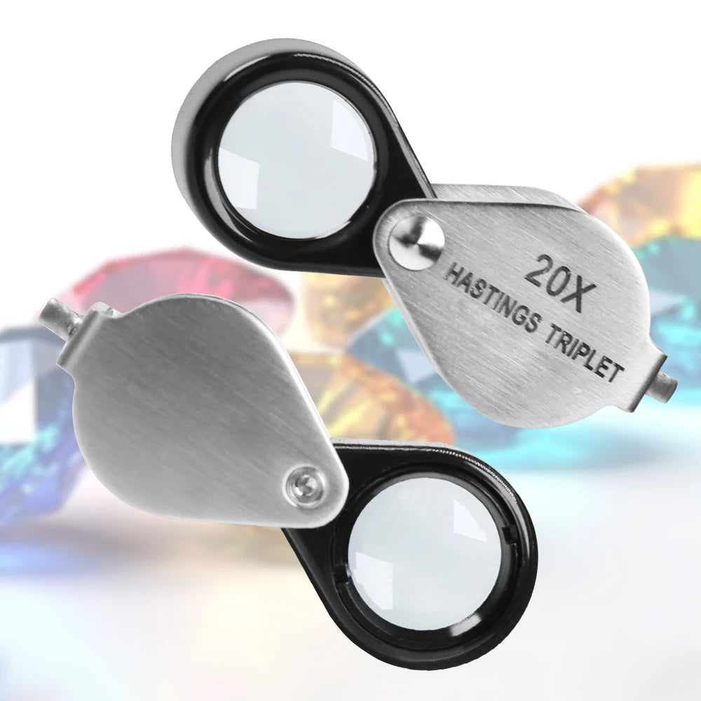 20x High-quality Hasting Loupe with Optical Glass Triplet Lens Mini Jewelry Loupe Stainless Body