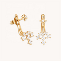LOZRUNVE Wholesale Jewelry Sterling Silver 925 Diamond Cluster Star Ear Jacket Earring